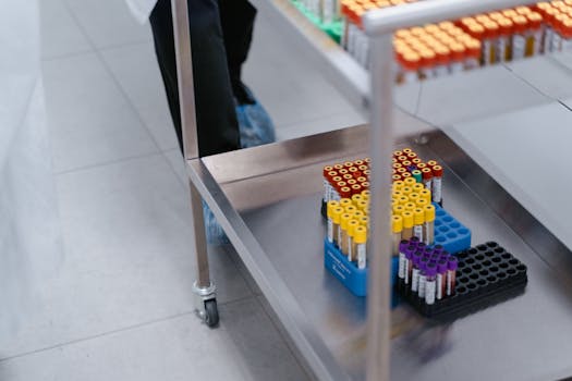 Análisis de sangre en clínica de diagnóstico
